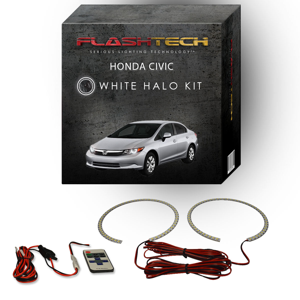 Honda-Civic-2012, 2013, 2014, 2015-LED-Halo-Headlights-White-RF Remote White-HO-CVS1215-WHRF