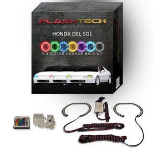 Honda-Del Sol-1994, 1995, 1996, 1997-LED-Halo-Headlights-RGB-Bluetooth RF Remote-HO-DS9497-V3HBTRF