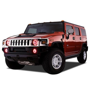Hummer-H3-2006, 2007, 2008, 2009, 2010-LED-Halo-Headlights and Fog Lights-ColorChase-No Remote-HU-H30510-CCHF