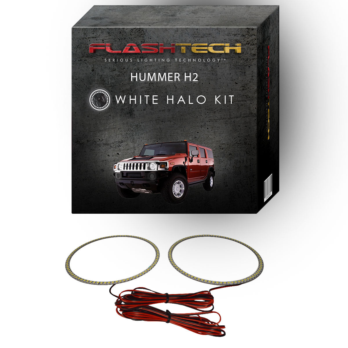 Hummer-H2-2003, 2004, 2005, 2006, 2007, 2008, 2009-LED-Halo-Headlights-White-RF Remote White-HU-H203-WHRF
