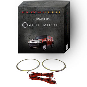Hummer-H3-2006, 2007, 2008, 2009, 2010-LED-Halo-Headlights-White-RF Remote White-HU-H30510-WHRF