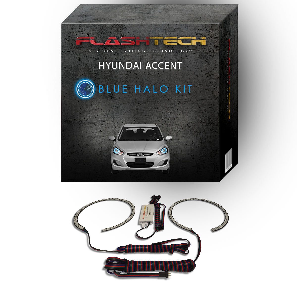 Hyundai-Accent-2012, 2013, 2014-LED-Halo-Headlights-RGB-No Remote-HY-AC1214-V3H
