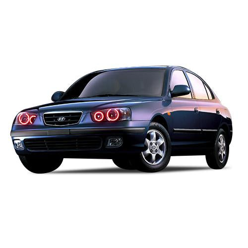Hyundai-Elantra-2001, 2002, 2003-LED-Halo-Headlights-ColorChase-No Remote-HY-EL0103-CCH