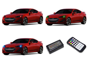 Hyundai-Genesis-2013, 2014, 2015, 2016-LED-Halo-Headlights-RGB-Colorfuse RF Remote-HY-GE1316-V3HCFRF