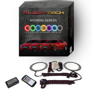 Hyundai-Genesis-2013, 2014, 2015, 2016-LED-Halo-Headlights-RGB-RF Remote-HY-GE1316-V3HRF