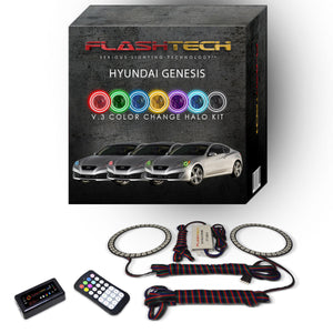 Hyundai-Genesis-2010, 2011, 2012-LED-Halo-Headlights-RGB-RF Remote-HY-GNC1012-V3HRF