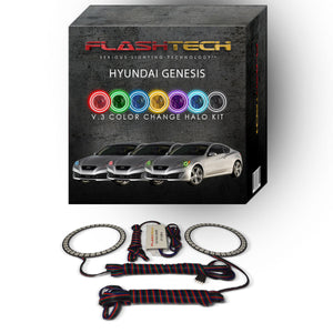 Hyundai-Genesis-2010, 2011, 2012-LED-Halo-Headlights-RGB-No Remote-HY-GNC1012-V3H