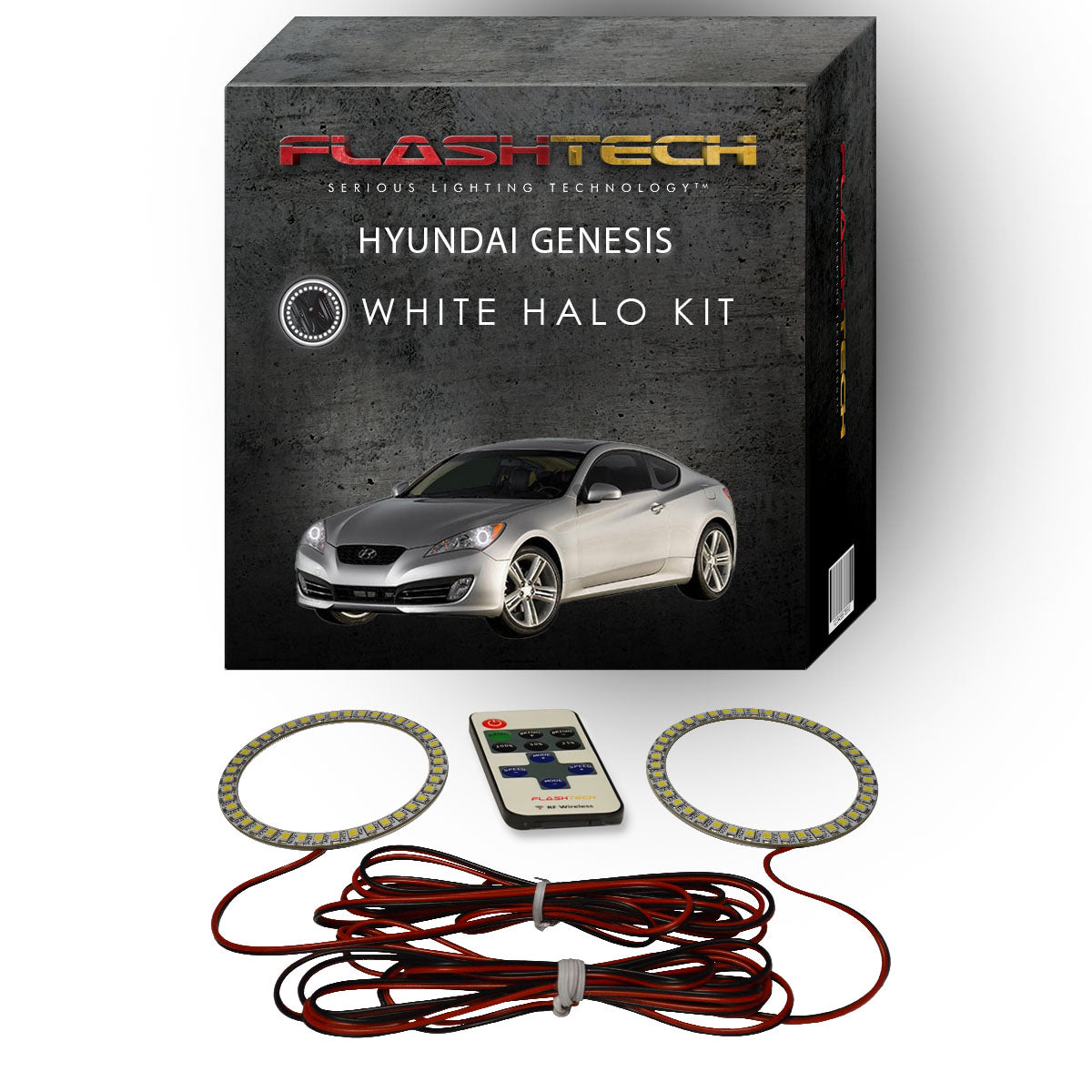 Hyundai-Genesis-2010, 2011, 2012-LED-Halo-Headlights-White-RF Remote White-HY-GNC1012-WHRF