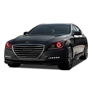 Hyundai-Genesis-2015, 2016-LED-Halo-Headlights-ColorChase-No Remote-HY-GNS1516-CCH