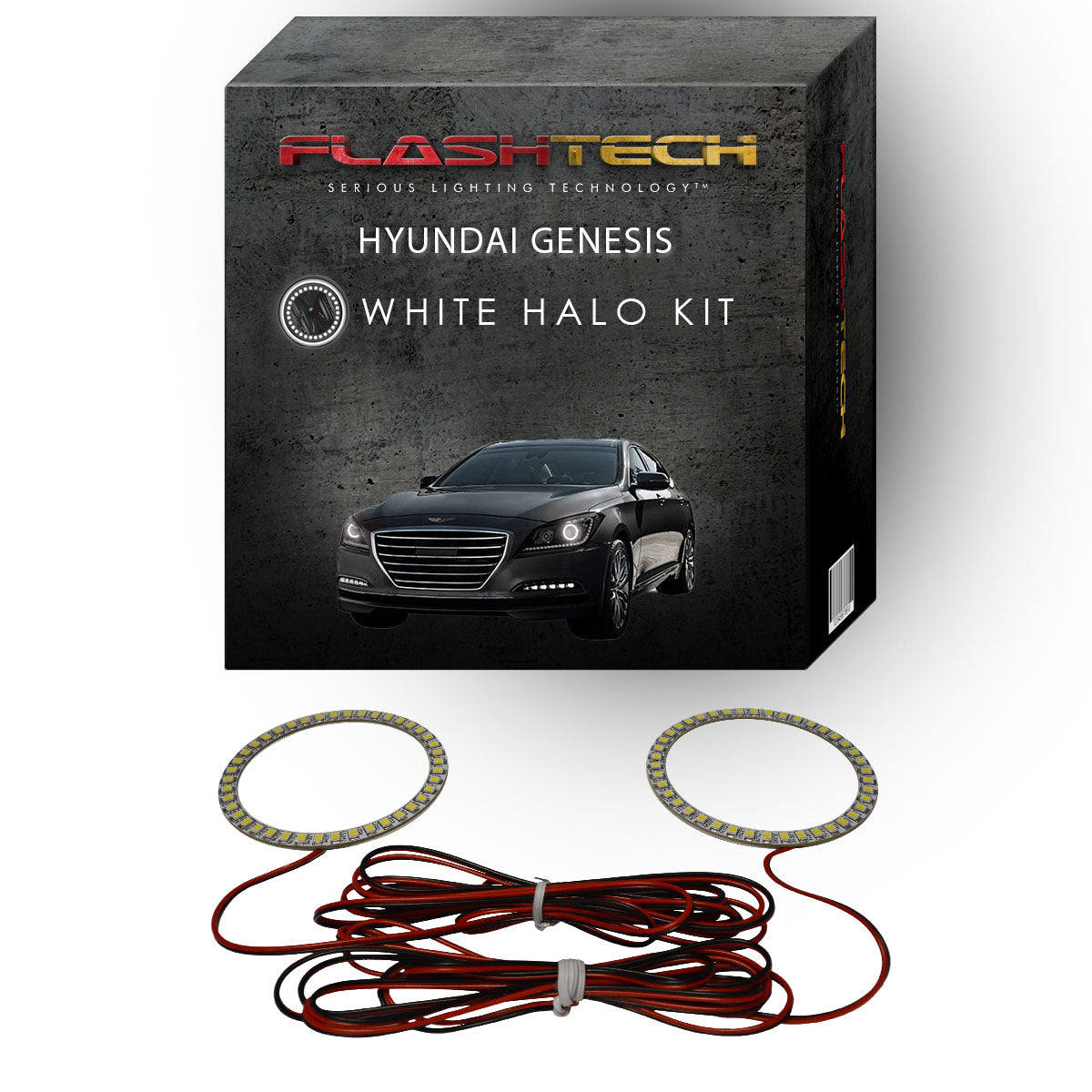 Hyundai-Genesis-2015, 2016-LED-Halo-Headlights-White-RF Remote White-HY-GNS1516-WHRF