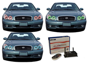 Hyundai-Sonata-2002, 2003, 2004, 2005-LED-Halo-Headlights-RGB-WiFi Remote-HY-SO0205-V3HWI