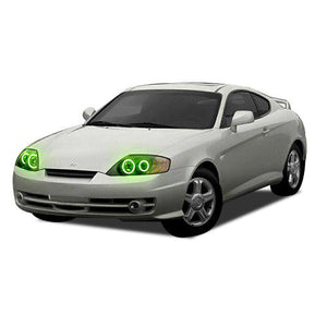 Hyundai-Tiburon-2003, 2004-LED-Halo-Headlights-ColorChase-No Remote-HY-TB0304-CCH