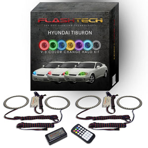 Hyundai-Tiburon-2003, 2004-LED-Halo-Headlights-RGB-RF Remote-HY-TB0304-V3HRF