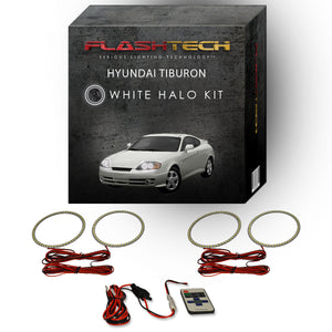 Hyundai-Tiburon-2003, 2004-LED-Halo-Headlights-White-RF Remote White-HY-TB0304-WHRF