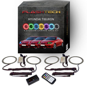 Hyundai-Tiburon-2005, 2006-LED-Halo-Headlights-RGB-RF Remote-HY-TB0506-V3HRF
