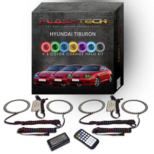 Hyundai-Tiburon-2005, 2006-LED-Halo-Headlights-RGB-RF Remote-HY-TB0506-V3HRF