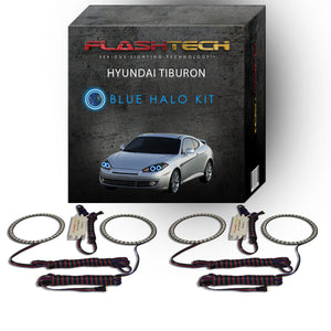 Hyundai-Tiburon-2007, 2008-LED-Halo-Headlights-RGB-Bluetooth RF Remote-HY-TB0708-V3HBTRF