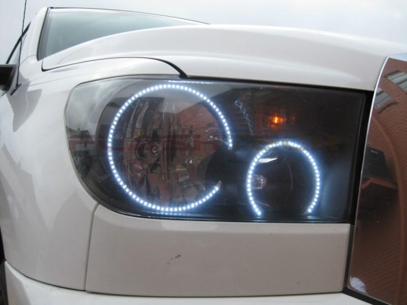 Toyota-Tundra-2007, 2008, 2009, 2010, 2011, 2012, 2013-LED-Halo-Headlights-White-RF Remote White-TO-TU0713-WHRF