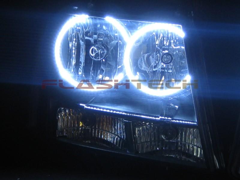 Chevrolet-Tahoe-2007, 2008, 2009, 2010, 2011, 2012, 2013-LED-Halo-Headlights and Fog Lights-White-RF Remote White-CY-TA0713-WHFRF
