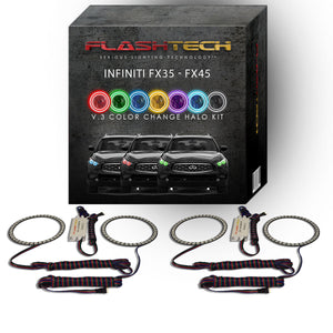 Infiniti-FX35-2003, 2004, 2005, 2006, 2007, 2008-LED-Halo-Headlights-RGB-No Remote-IN-FX0308-V3H
