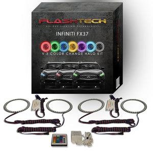 Infiniti-FX37-2013, 2014, 2015, 2016, 2017-LED-Halo-Headlights-RGB-Bluetooth RF Remote-IN-FX371317-V3HBTRF