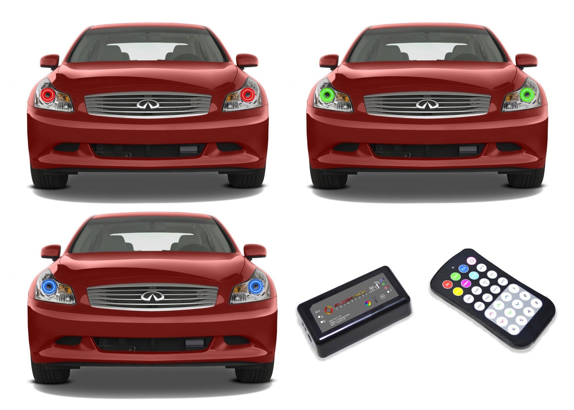Infiniti-G35-2007, 2008, 2009-LED-Halo-Headlights-RGB-Colorfuse RF Remote-IN-G35S0709-V3HCFRF