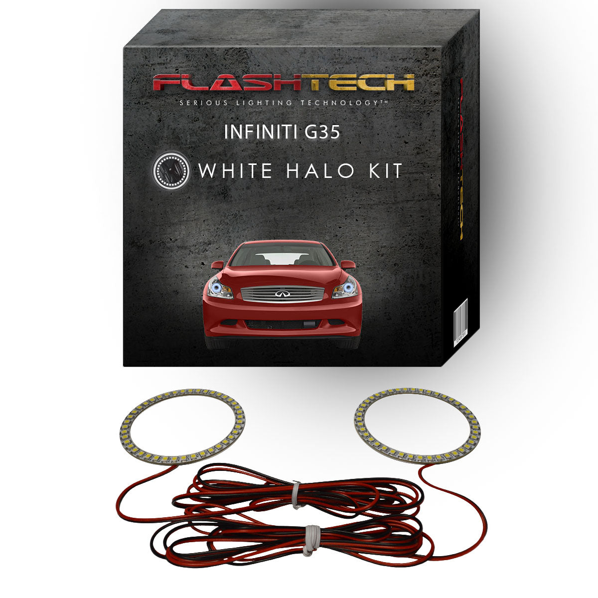 Infiniti-G35-2007, 2008, 2009-LED-Halo-Headlights-White-RF Remote White-IN-G35S0709-WHRF