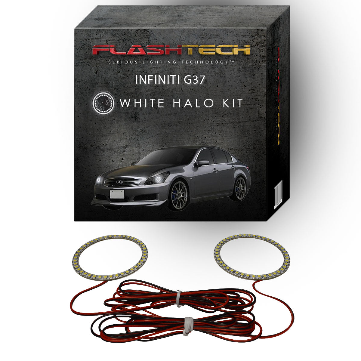 Infiniti-G37-2007, 2008, 2009-LED-Halo-Headlights-White-RF Remote White-IN-G37S0709-WHRF