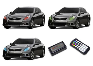 Infiniti-G37-2010, 2011, 2012, 2013-LED-Halo-Headlights-RGB-Colorfuse RF Remote-IN-G37S1013-V3HCFRF