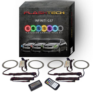 Infiniti-G37-2010, 2011, 2012, 2013-LED-Halo-Headlights-RGB-RF Remote-IN-G37S1013-V3HRF
