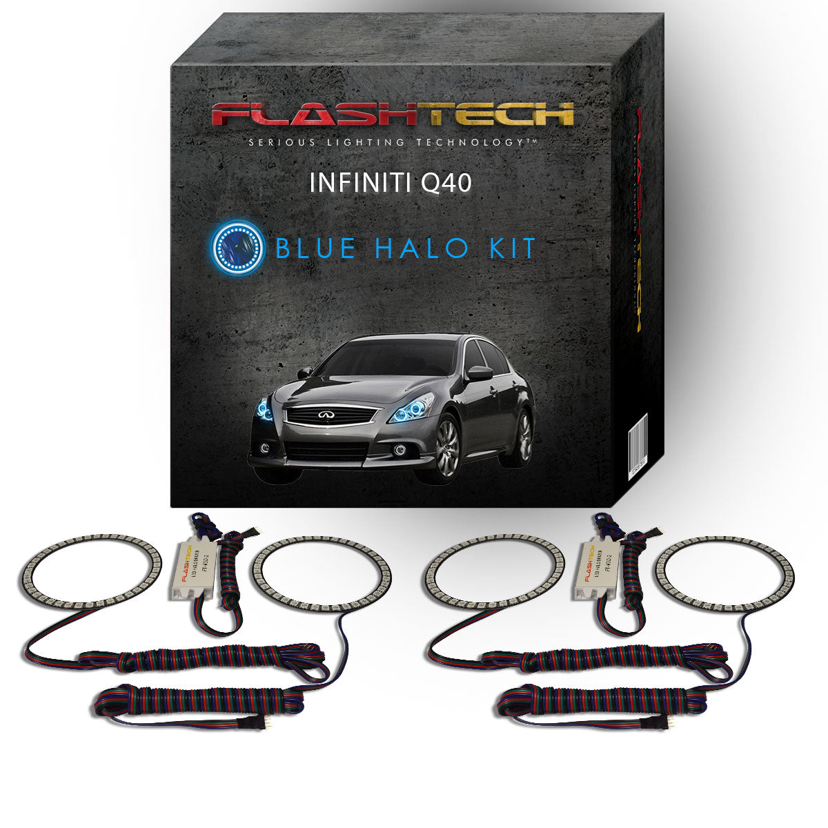 Infiniti-Q40-2014, 2015-LED-Halo-Headlights-RGB-No Remote-IN-Q41415-V3H