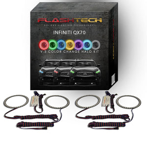 Infiniti-QX70-2013, 2014, 2015, 2016, 2017-LED-Halo-Headlights-RGB-No Remote-IN-QX701317-V3H