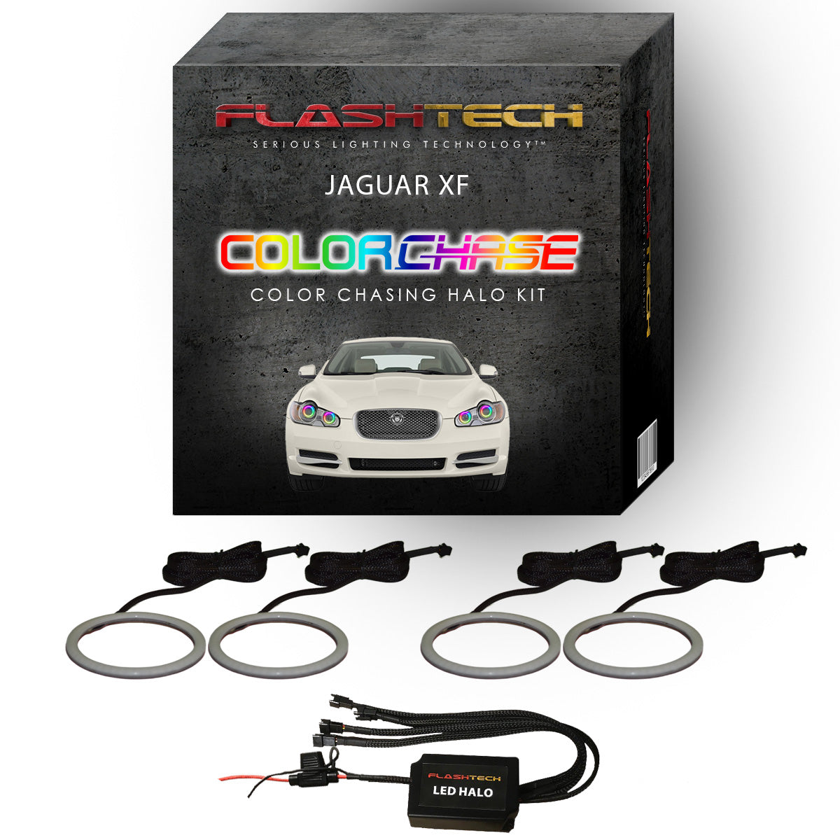 Jaguar XF ColorChase LED Halo Headlight Kit 2009-2011
