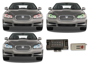 Jaguar-XF-2009, 2010, 2011-LED-Halo-Headlights-RGB-RF Remote-JA-XF0911-V3HRF