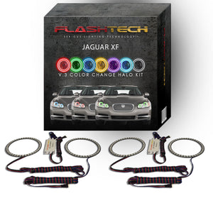Jaguar-XF-2009, 2010, 2011-LED-Halo-Headlights-RGB-No Remote-JA-XF0911-V3H