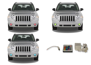 Jeep-Compass-2007, 2008, 2009, 2010-LED-Halo-Fog Lights-RGB-IR Remote-JE-CP0710-V3FIR