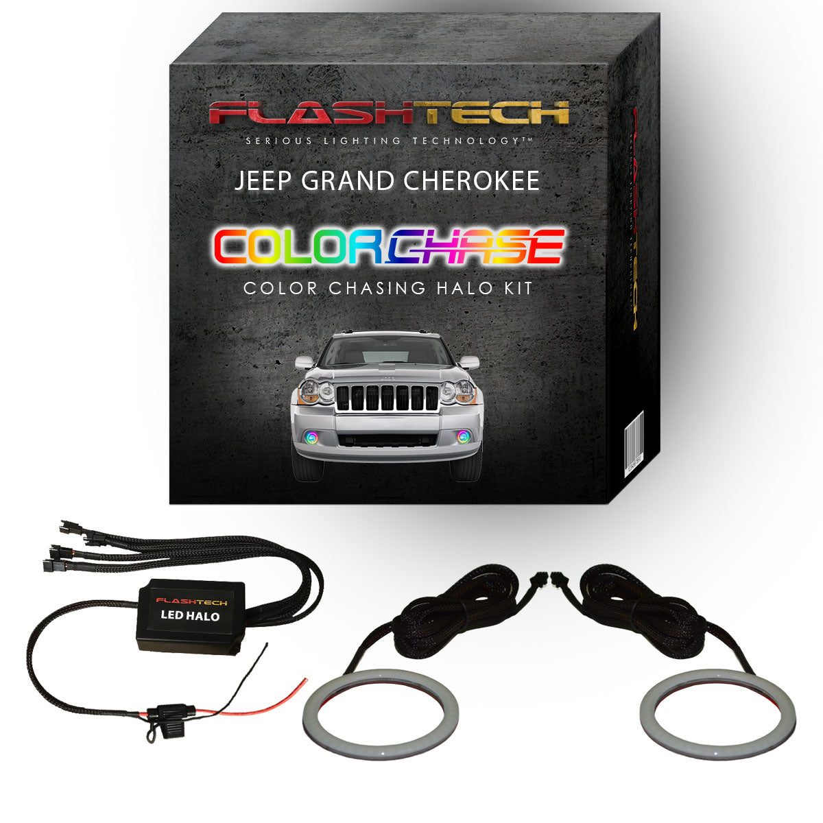 Jeep Grand Cherokee ColorChase LED Halo Fog Light Kit 2005-2010