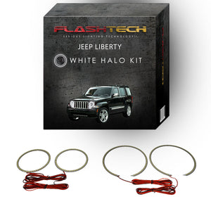 Jeep-Liberty-2008, 2009, 2010, 2011, 2012, 2013-LED-Halo-Headlights-White-RF Remote White-JE-LI0813-WHRF