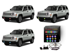 Jeep-Patriot-2007, 2008, 2009, 2010-LED-Halo-Fog Lights-RGB-WiFi Remote-JE-PT0710-V3FWI