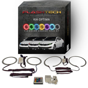 Kia-Optima-2011, 2012, 2013-LED-Halo-Headlights-RGB-Bluetooth RF Remote-KI-OP1113-V3HBTRF