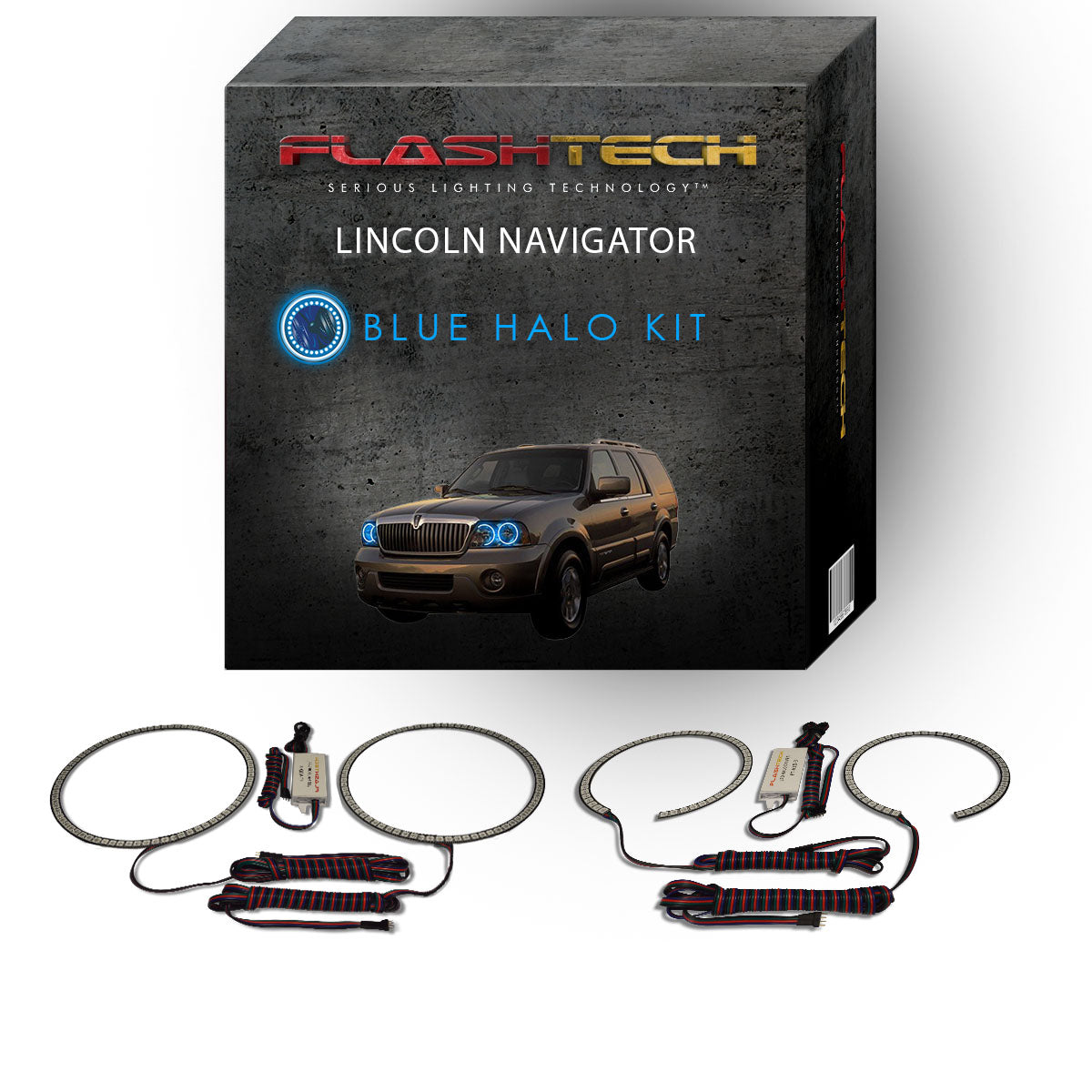 Lincoln-Navigator-2003, 2004, 2005, 2006-LED-Halo-Headlights-RGB-Bluetooth RF Remote-LI-NV0306-V3HBTRF