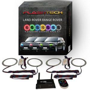 Land Rover-Range Rover-2006, 2007, 2008, 2009, 2010-LED-Halo-Headlights-RGB-IR Remote-LR-RR0610-V3HIR
