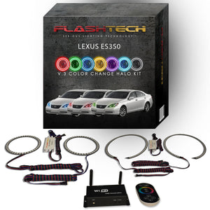 Lexus-ES350-2007, 2008, 2009-LED-Halo-Headlights-RGB-IR Remote-LX-ES30709-V3HIR