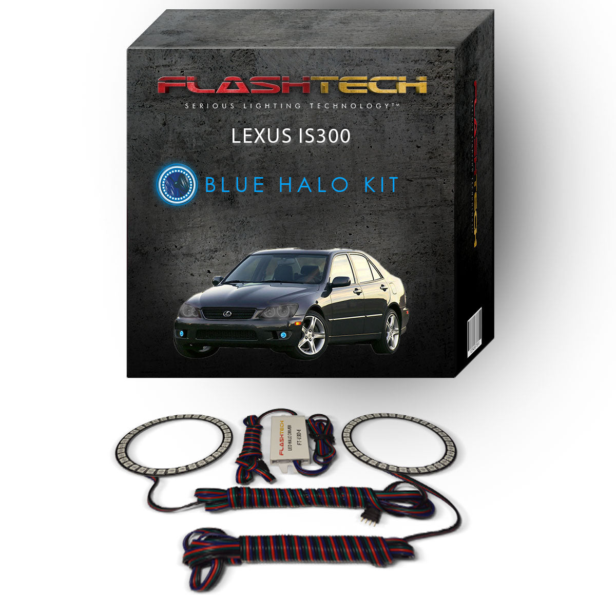 Lexus-is300-2001, 2002, 2003, 2004, 2005-LED-Halo-Fog Lights-RGB-No Remote-LX-IS30105-V3F