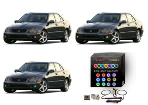 Lexus-is300-2001, 2002, 2003, 2004, 2005-LED-Halo-Fog Lights-RGB-IR Remote-LX-IS30105-V3FIR