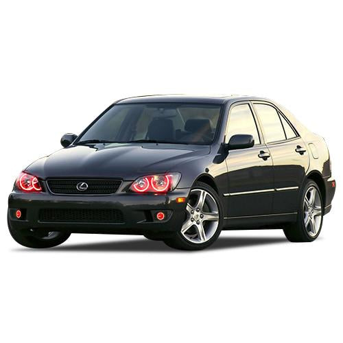 Lexus-is300-2001, 2002, 2003, 2004, 2005-LED-Halo-Headlights and Fog Lights-RGB-No Remote-LX-IS30105-V3HF