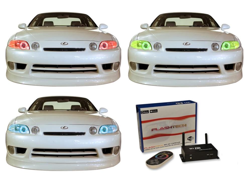 Lexus-SC300-1992, 1993, 1994, 1995, 1996, 1997, 1998, 1999, 2000, 2001, 2002-LED-Halo-Headlights-RGB-WiFi Remote-LX-SC39202-V3HWI