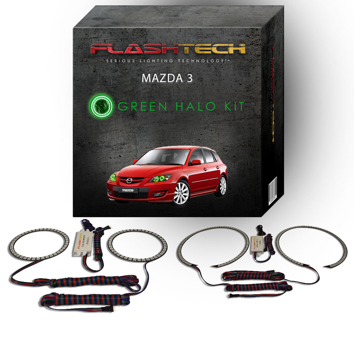 Mazda-3-2004, 2005, 2006, 2007, 2008, 2009-LED-Halo-Headlights-RGB-Bluetooth RF Remote-MA-M30409-V3HBTRF