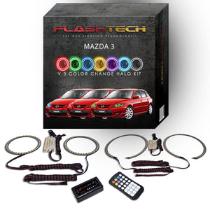 Mazda-3-2004, 2005, 2006, 2007, 2008, 2009-LED-Halo-Headlights-RGB-RF Remote-MA-M30409-V3HRF