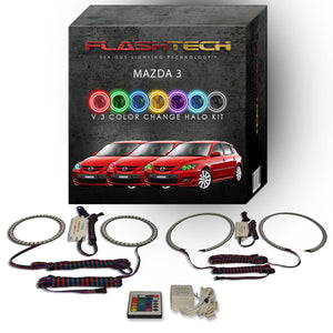 Mazda-3-2004, 2005, 2006, 2007, 2008, 2009-LED-Halo-Headlights-RGB-Bluetooth RF Remote-MA-M30409-V3HBTRF